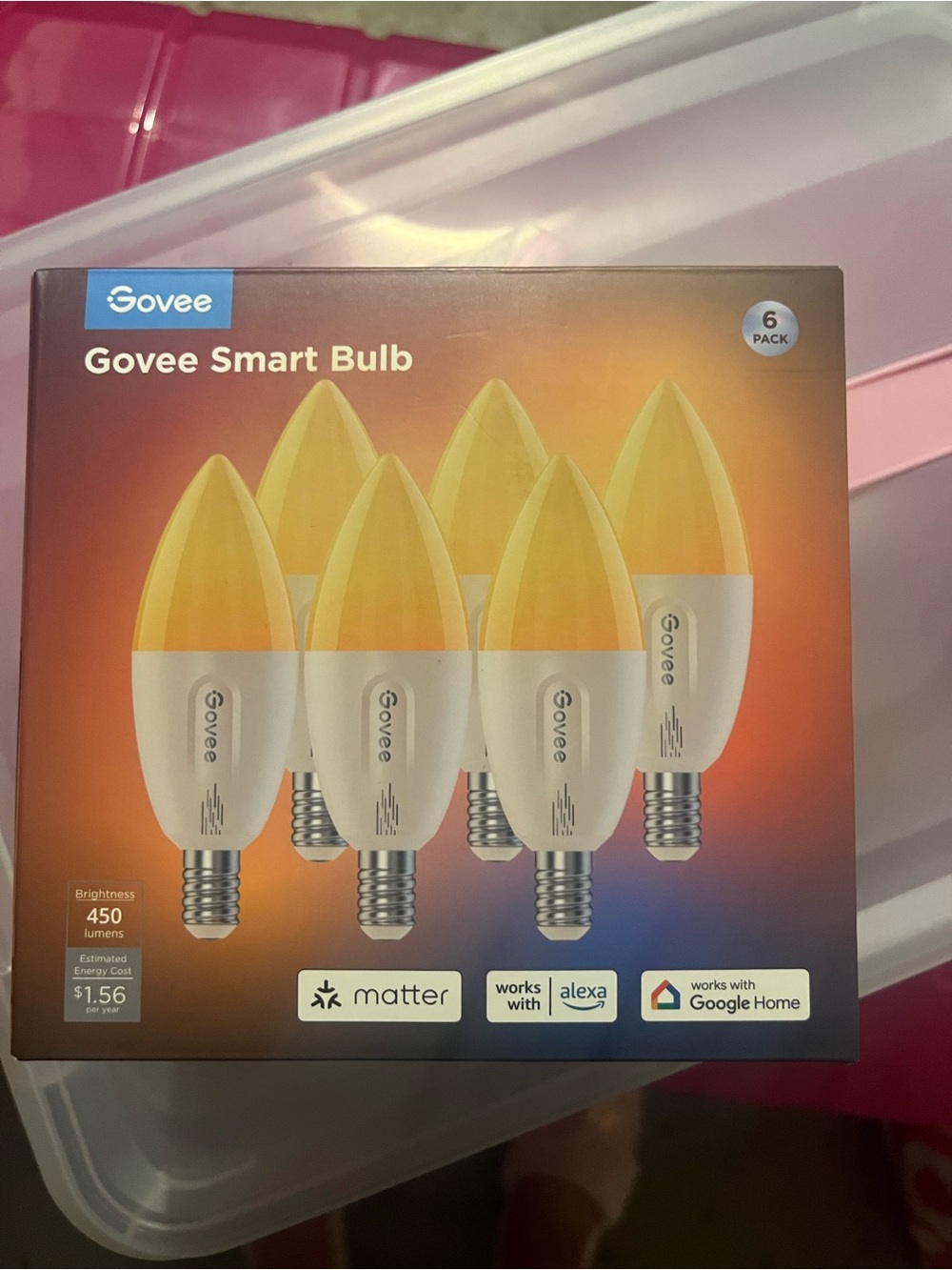 6 bulbs total - 3 used,  3 unused -  almost new. size E12. .can program colors!